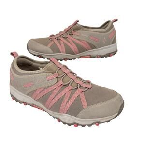 Skechers Seager Sneakers Size 8 Taupe Pink Trail Hiking Outdoor Slip On Stretch